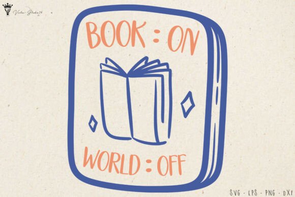 Book on World off Book Lover SVG Graphics and Illustrations