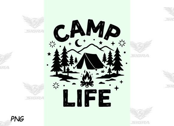 Camp Life SVG Summer Camping PNG Graphics for T-Shirt Designs