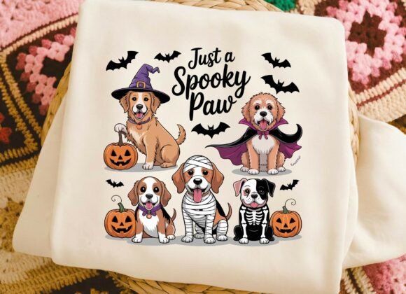 Halloween Dog Just a Spooky Paw SVG PNG: A Review for Graphics and T-Shirt Designs