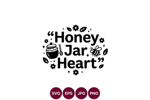 Honey Jar Heart Black and White Vector: Essential Graphics for Illustrations