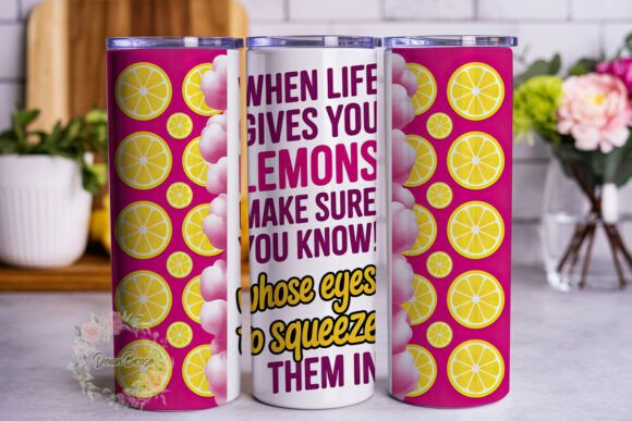 Lemon Squeeze Quote 20oz Tumbler Wrap Graphics Review