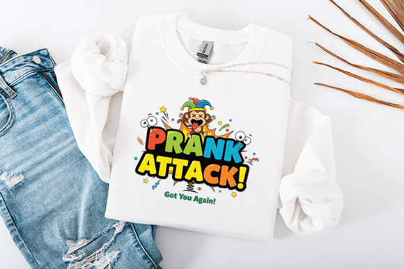 Prank Attack Funny Quote Cartoon Design for Graphics and T-Shirt Designs