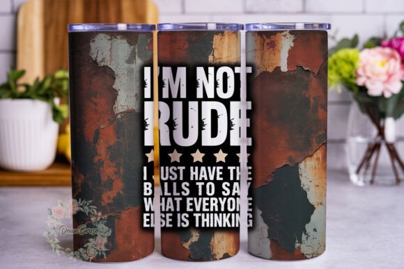Rusted Metal Defiant Quote 20oz Tumbler Graphics and Tumbler Wraps