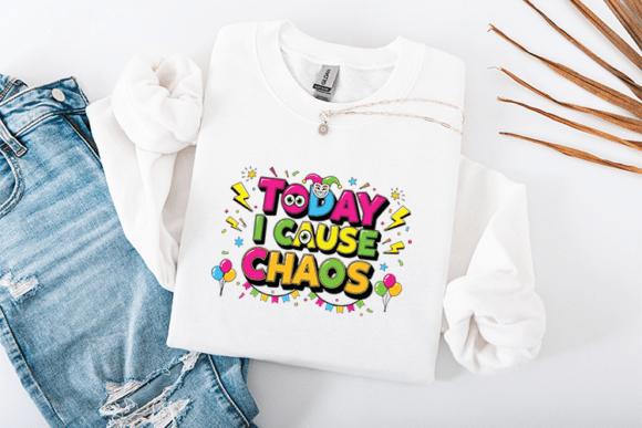 Today I Cause Chaos Funny Quote Design: A Review for Graphics & T-Shirt Designs